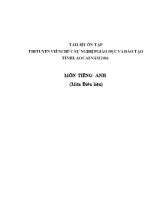 Tài liệu Ôn tập thi tuyển viên chức sự nghiệp giáo dục và đào tạo tỉnh Lào Cai môn Tiếng Anh năm 2016 (Môn điều kiện)